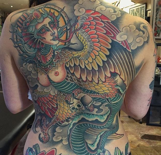 大面积传统纹身图案来自纹身师戈登