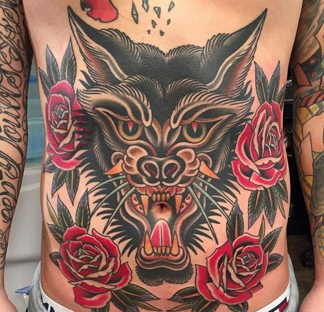 大面积传统纹身图案来自纹身师戈登