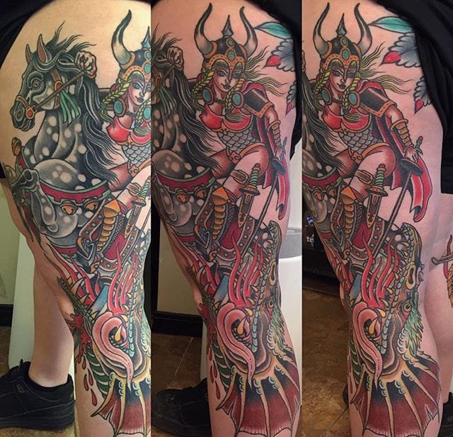 大面积传统纹身图案来自纹身师戈登