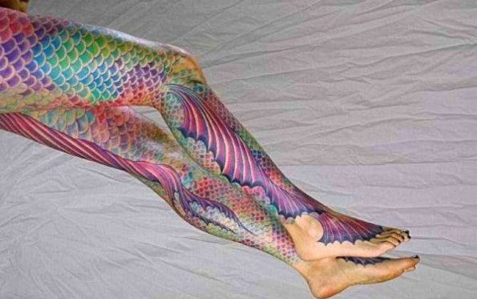 多款漂亮的美人鱼主题纹身图案