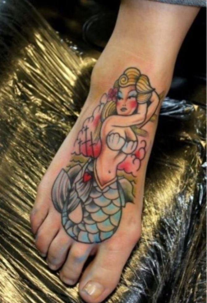 多款漂亮的美人鱼主题纹身图案