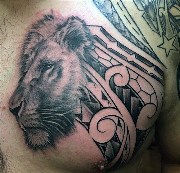 男性超帅气的黑色半甲部落图腾纹身图案