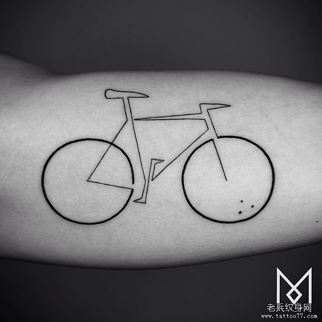 大臂自行车极简黑色线条纹身图案缩略频道推荐图
