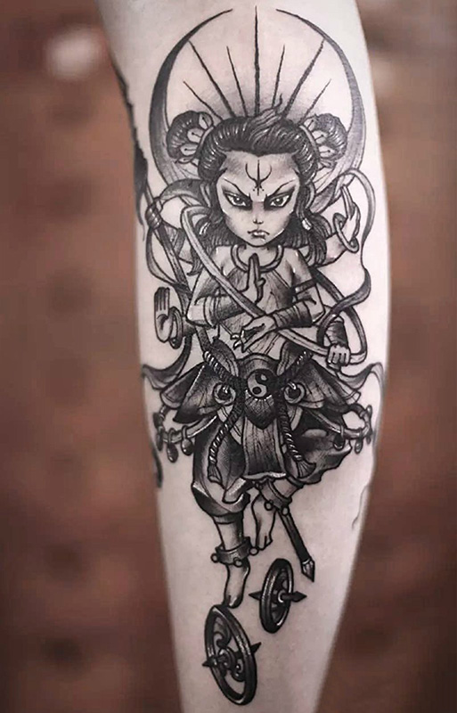 盖世神通,手臂三头六臂哪吒纹身