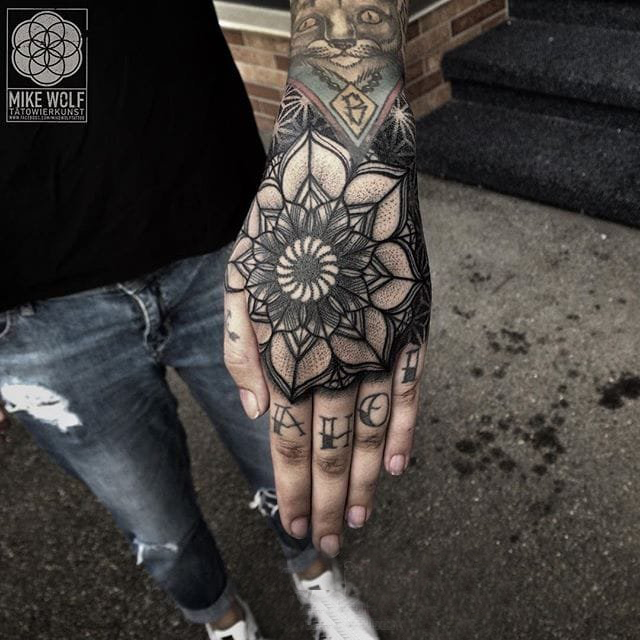 梵花纹身 多款点刺纹身素描梵花纹身图案