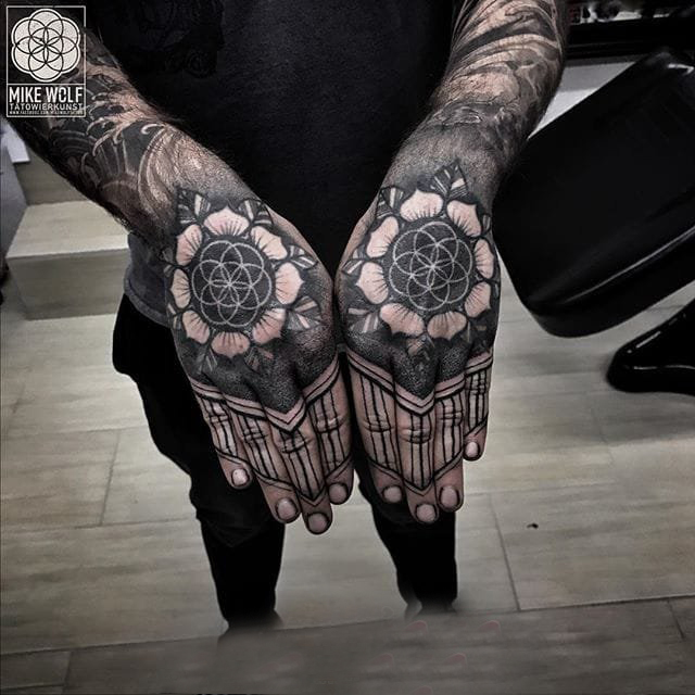 梵花纹身 多款点刺纹身素描梵花纹身图案