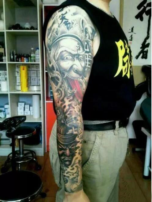 地府使者霸气黑白无常个性纹身