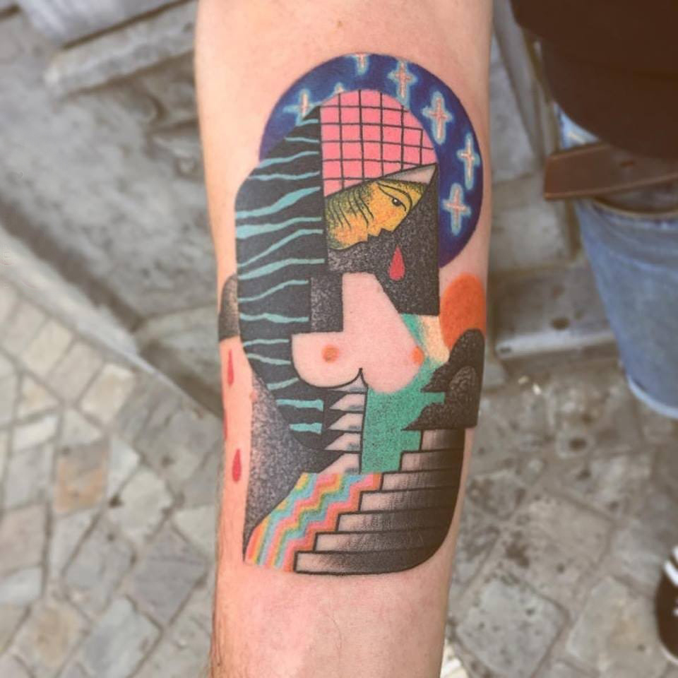 几何 纹身图案 多款简单线条纹身彩绘欧美几何纹身图案