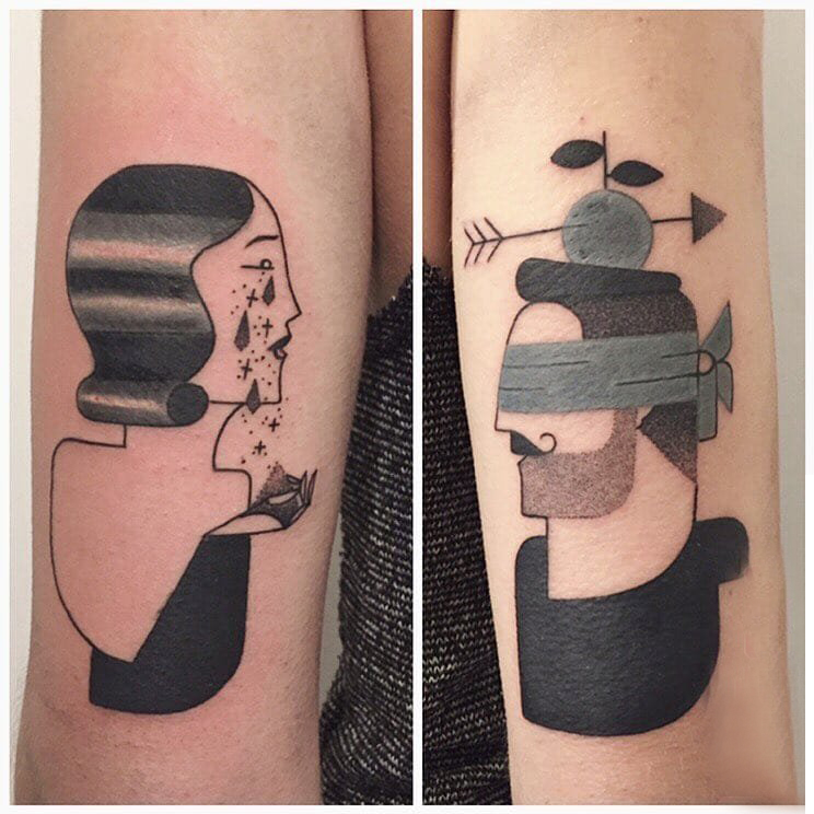 几何 纹身图案 多款简单线条纹身彩绘欧美几何纹身图案