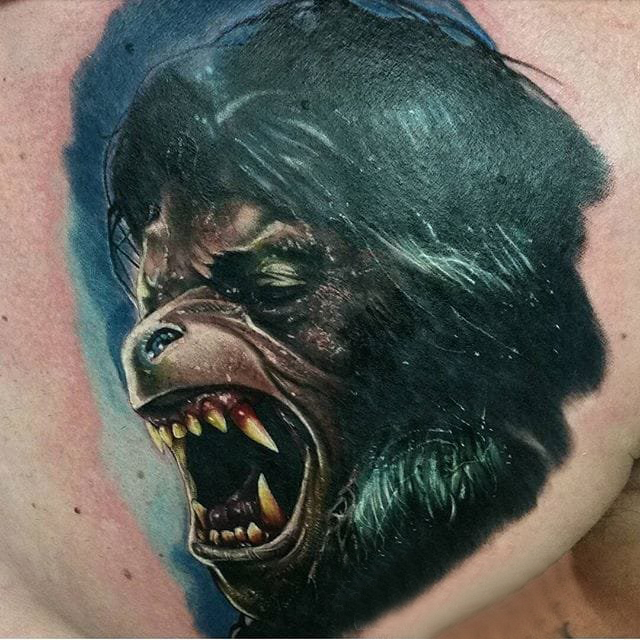 恐怖纹身 多款点刺纹身彩色恐怖纹身图案