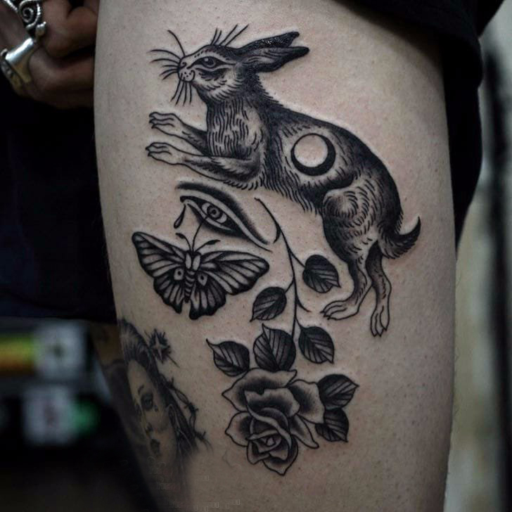 玫瑰纹身 多款小清新文艺纹身素描玫瑰纹身图案