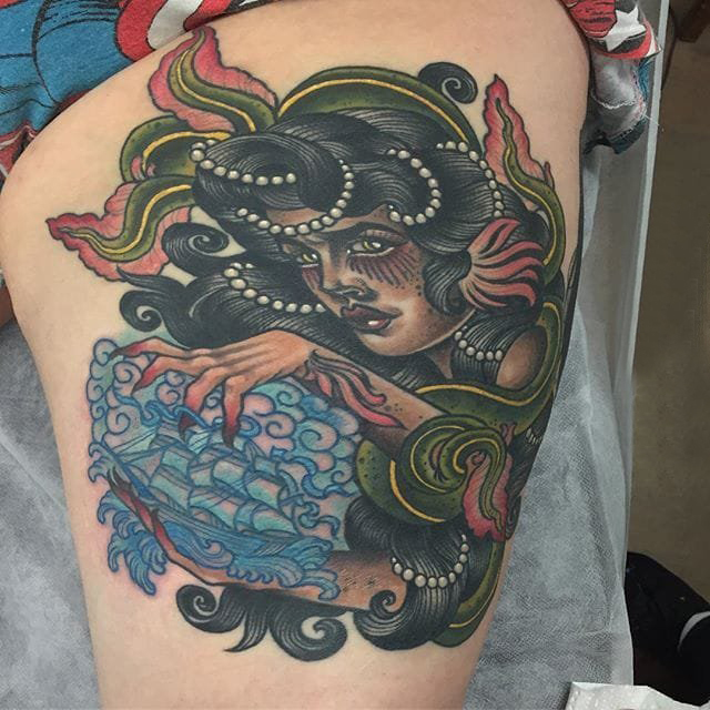 女性人物纹身图案 多款简约线条纹身彩绘女性人物纹身图案