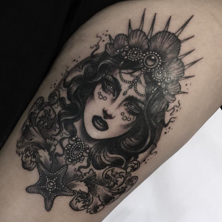 人物肖像纹身 多款点刺纹身黑灰人物纹身图案