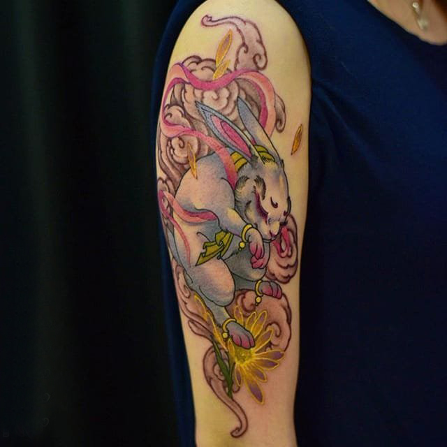 日本纹身 多款简单线条纹身素描日本传统纹身图案