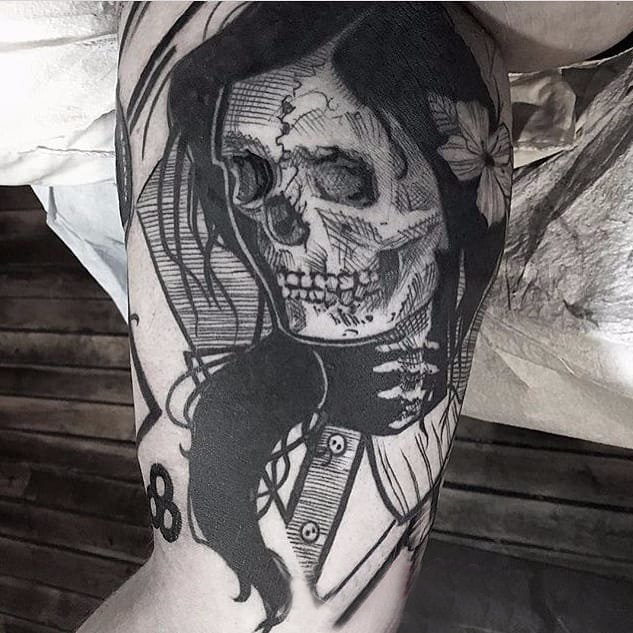 素描纹身 多款素描纹身黑色简单线条纹身图案