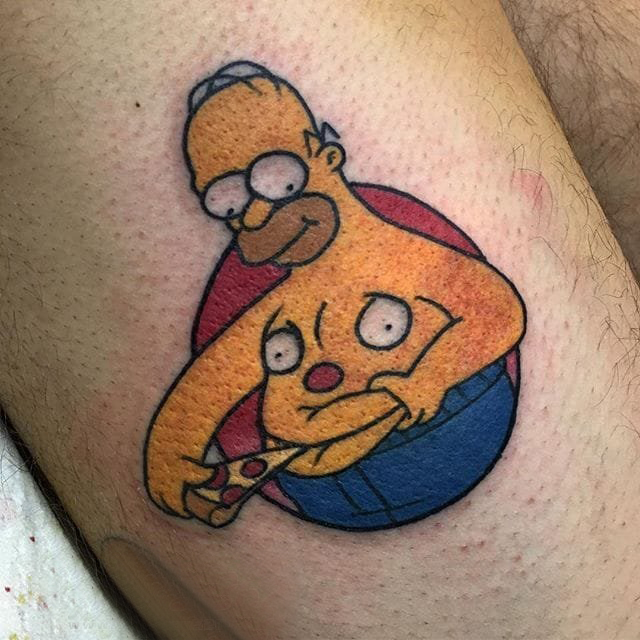 辛普森一家纹身 多款彩绘纹身素描辛普森纹身图案