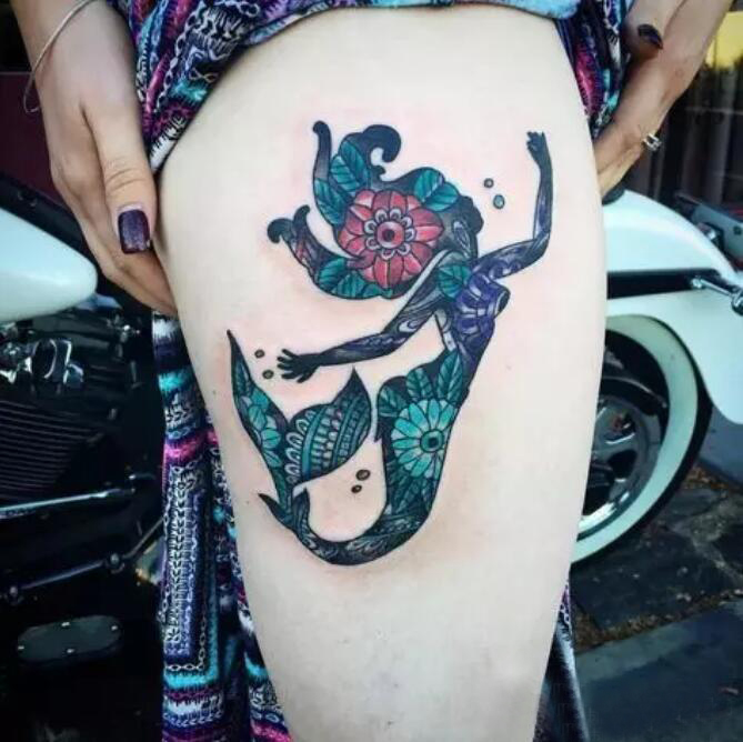 最美生物美人鱼纹身图案