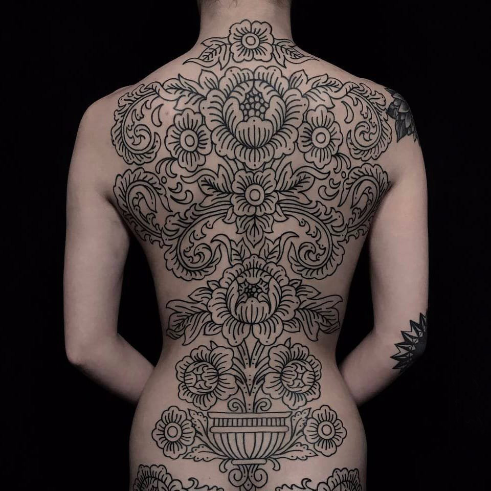 植物纹身 多款简单线条纹身素描小清新植物纹身图案