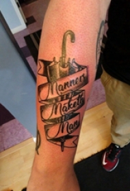 雨伞纹身图案 男生手臂上雨伞和线条纹身图片缩略频道推荐图