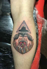 对称纹身图案  男生手臂上彩色的对称纹身图片