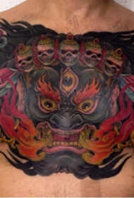 妖魔鬼怪纹身  男生胸前恐怖的妖魔鬼怪纹身图片