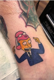 纹身卡通人物  男生脚踝上彩绘的卡通人物纹身图片