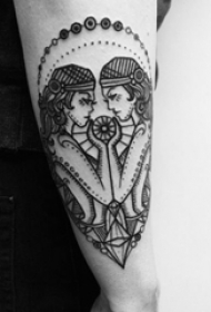 星座纹身图案 多款黑灰纹身点刺技巧星座纹身图案