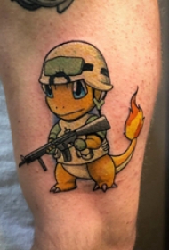 小恐龙纹身  男生手臂上彩绘的小恐龙纹身图片缩略频道推荐图