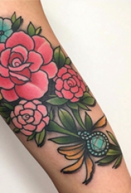 玫瑰纹身 多款小清新文艺纹身素描玫瑰纹身图案