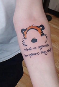 纹身小臂花纹  男生小臂上彩色的有趣纹身图片