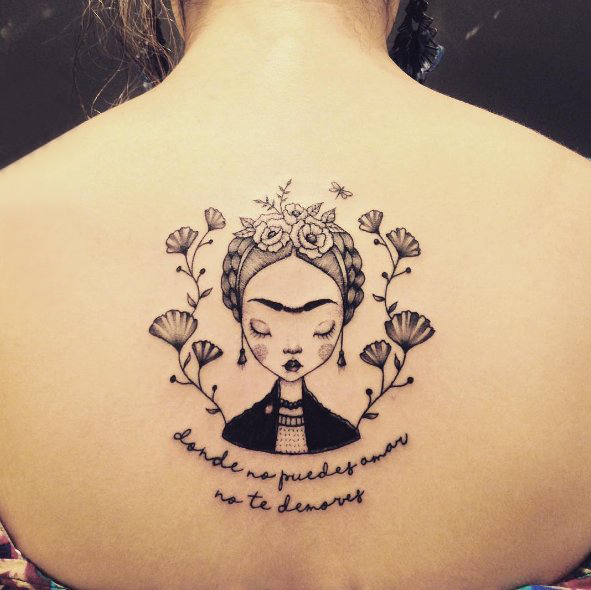 国际纹身明星  多款设计独特的弗里达卡萝纹身图案