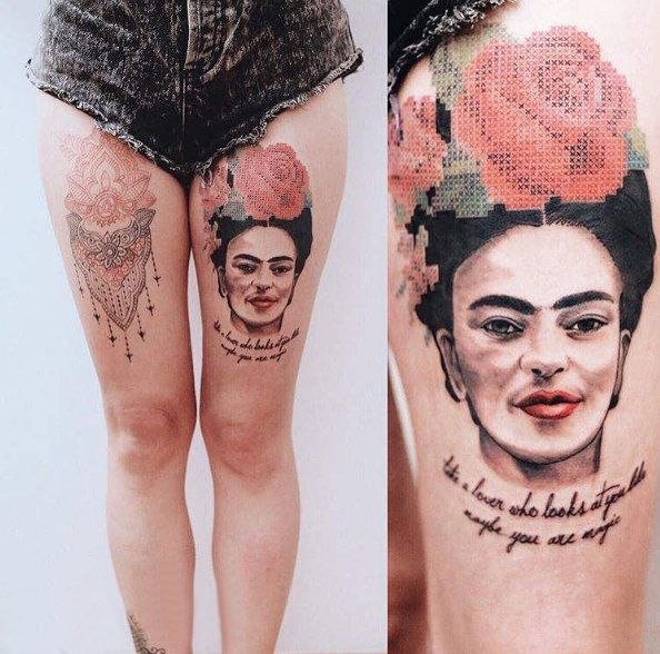 国际纹身明星  多款设计独特的弗里达卡萝纹身图案