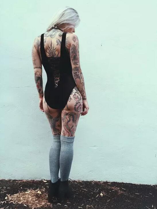 潮流个性的美女纹身图案