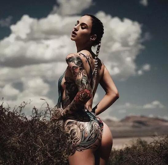 潮流个性的美女纹身图案