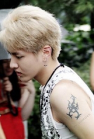 吴亦凡纹身图案  明星手臂上黑色的蝎子纹身图片