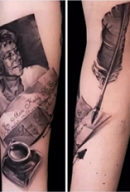 余文乐的纹身  明星手臂上人物和信纹身图片
