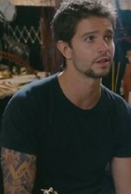 纹身师   人物手臂上彩绘的文字纹身图片