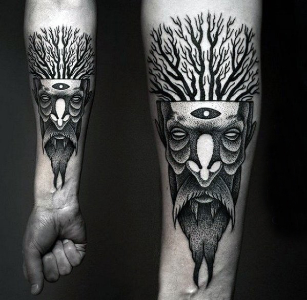 抽象线条纹身  趣味百变的抽象线条纹身图案