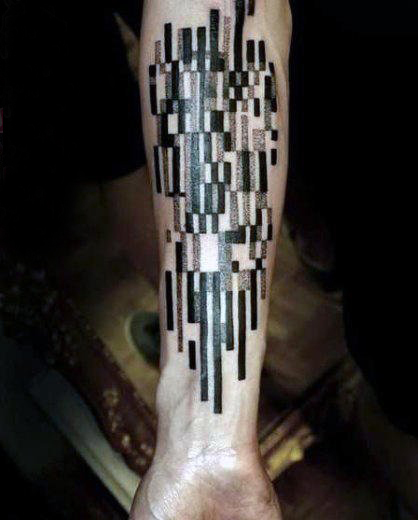 抽象线条纹身  趣味百变的抽象线条纹身图案