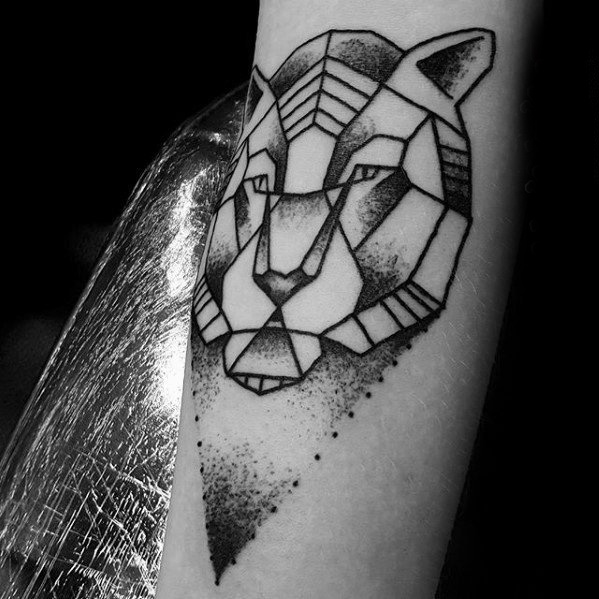 老虎头纹身图案  几何创意的老虎纹身图案