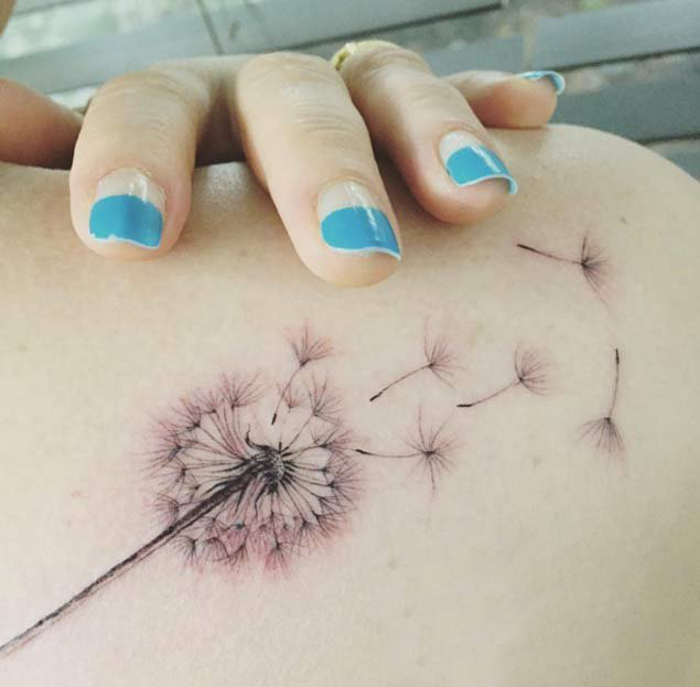 蒲公英纹身  唯美的蒲公英纹身图案