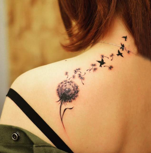 蒲公英纹身  唯美的蒲公英纹身图案