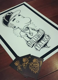 卡通人物纹身手稿