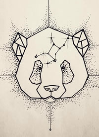 点刺熊猫+星座+几何纹身手稿缩略频道推荐图