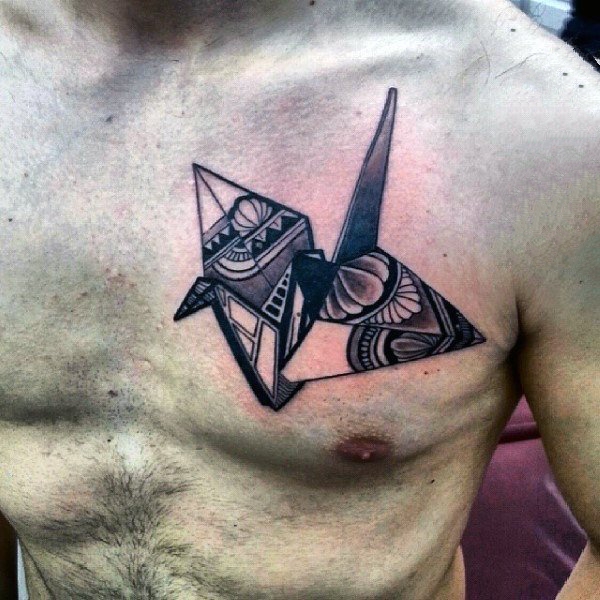 几何元素纹身  折纸风格的几何元素纹身图案