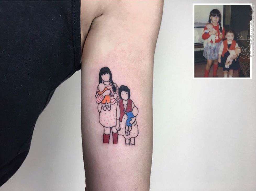 把照片纹在身上   极具纪念性的照片纹身图案