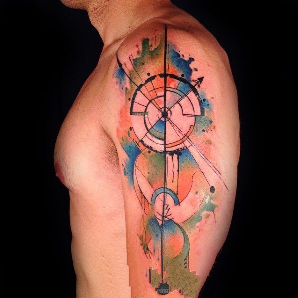 指南针纹身  明辨方向的指南针纹身图案