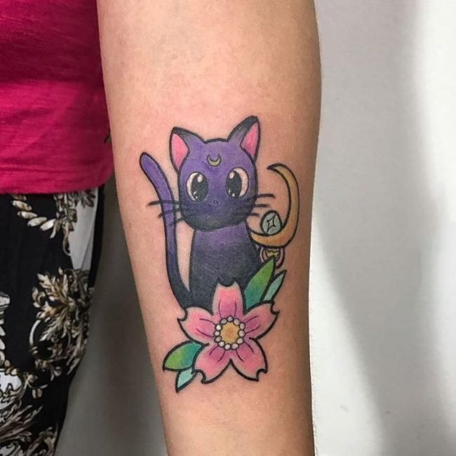 小猫咪纹身  多款设计风格各异的小猫咪纹身图案