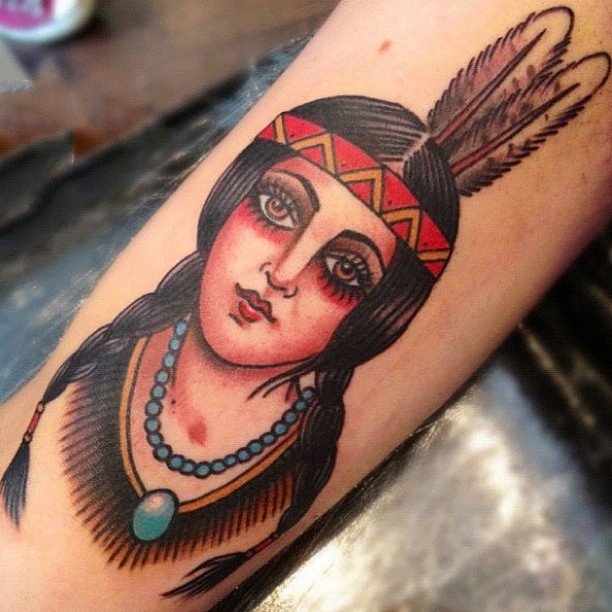 一组个性十足的印第安人纹身图案