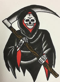 黑色死神纹身手稿